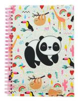 Blueprint Collections notitieboek Happy Zoo panda A5 roze - thumbnail