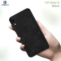 PINWUYO schokbestendige waterdichte volledige dekking TPU + PU doek + anti-shock katoen beschermende case voor Sony Xperia L3 (zwart) - thumbnail