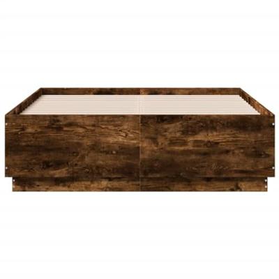 Bedframe met LED-verlichting sonoma eikenkleurig 135x190 cm