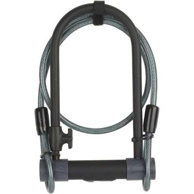 YALE U beveiligingsslot - Verkocht beveiligd, zilver gecertificeerd + kabel - voor fiets, ATV - 230 x 115 x 13 mm