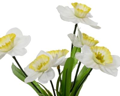 Kunstplant narcis in pot Ø7.5xH18cm