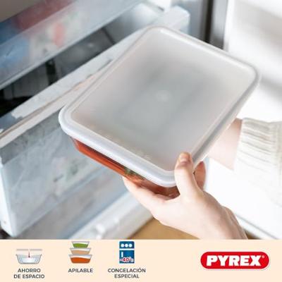 Set van 8 bewaarschalen - PYREX - Cook & Freeze - Glas - Rechthoekig - Speciaal vriesdeksel - thumbnail