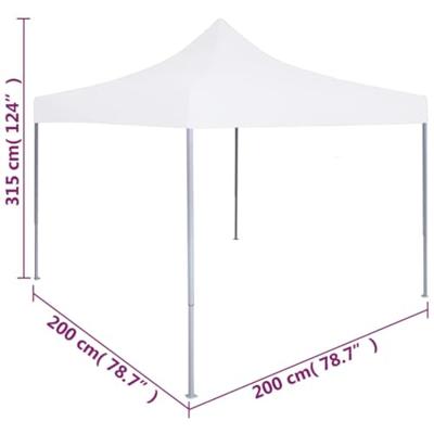 VidaXL Partytent professioneel inklapbaar 2x2 m staal wit