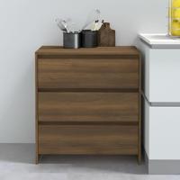 Dressoir 70x41x75 cm bewerkt hout bruin eikenkleur - thumbnail