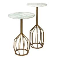 Dutchbone Bijzettafel 'Salerno' Marmer, 47cm hoog - thumbnail