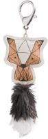 Nici sleutelhanger wasbeer junior 12 cm kunstleer bruin/zwart - thumbnail