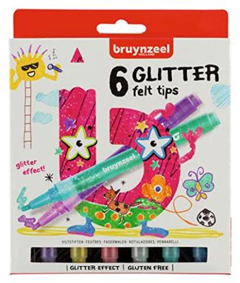 Bruynzeel Glitter Viltstiften 6 stuks Bruynzeel Glitter Viltstiften 6 stuks