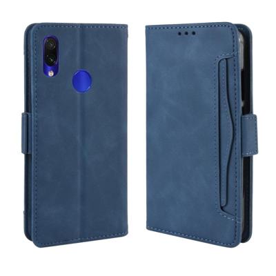 Portemonnee stijl huid voelen kalf patroon lederen draagtas voor Xiaomi Redmi opmerking 7/opmerking 7 Pro/Opmerking 7S met aparte kaartsleuf (blauw)