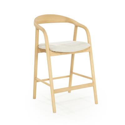 Eleonora Barstoel 'Rayven' Essen en stof, kleur Naturel (zithoogte 65cm)