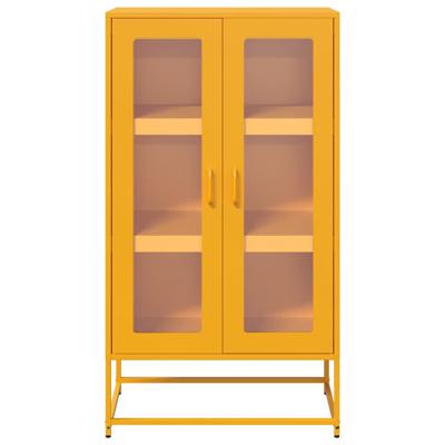 Hoge kast 68x39x123 cm staal mosterdgeel - thumbnail