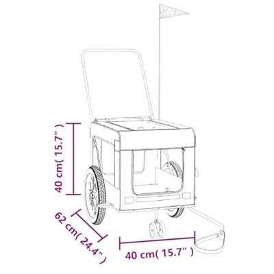 Hondenfietstrailer oxford stof en ijzer zwart