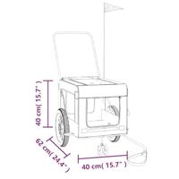 Hondenfietstrailer oxford stof en ijzer zwart - thumbnail