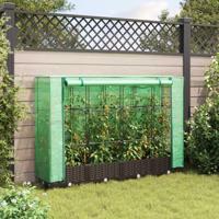 Plantenbak verhoogd met kashoes 160x40x123 cm rattanlook - thumbnail