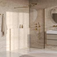 BRAUER Oblivion Inloopdouche - 110x200cm - glascoating - helder glas - geborsteld goud PVD GS-OBI1H110200GG - thumbnail