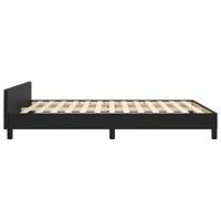 Bedframe met hoofdeind kunstleer zwart 140x190 cm - thumbnail