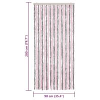 VidaXL Vliegengordijn 90x200 cm chenille zilvergrijs en roze - thumbnail