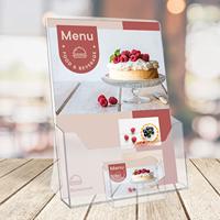 Europel folderhouder, ft A4, met visitekaartbakje - thumbnail