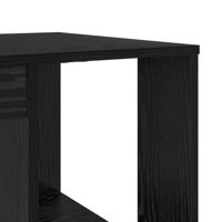 Bureau met Opslag Zwart Eiken 130 x 50,5 x 75 cm Bewerkt hout - thumbnail