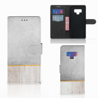 Samsung Galaxy Note 9 Book Style Case Wood Concrete - thumbnail