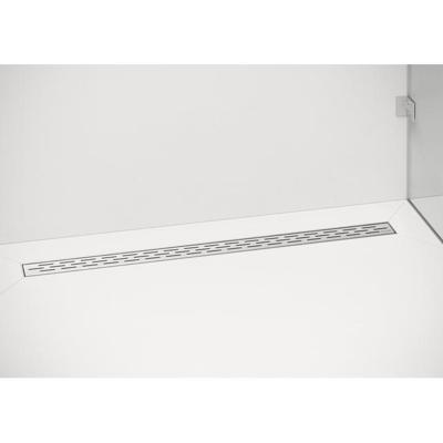 Easy Drain Compact 50 douchegoot RVS met enkele plaat RVS standaard RVS flens waterslot 50mm 100cm inbouw diepte 83mm met zijuitloop edcompr1000-50