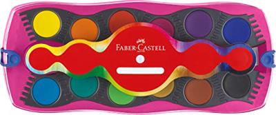 Faber Castell FC-125002 Connector Waterverfdoos 12 Kleuren + 1 Tube Regenboog Glitter en Unicorn Stickers Faber Castell FC-125002 Connector Waterverfdoos 12 Kleuren + 1 Tube Regenboog Glitter en Unicorn Stickers