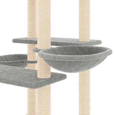 VidaXL Kattenmeubel met sisal krabpalen 133 cm lichtgrijs - thumbnail