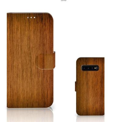 Samsung Galaxy S10 Plus | Book Style Case | Donker Hout