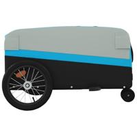Fietstrailer 45 kg ijzer zwart en blauw - thumbnail