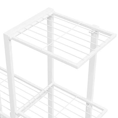 VidaXL Bloemenstandaard met wielen 94,5x25x92,5 cm metaal wit VidaXL Bloemenstandaard met wielen 94,5x25x92,5 cm metaal wit