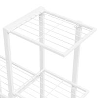 VidaXL Bloemenstandaard met wielen 94,5x25x92,5 cm metaal wit - thumbnail