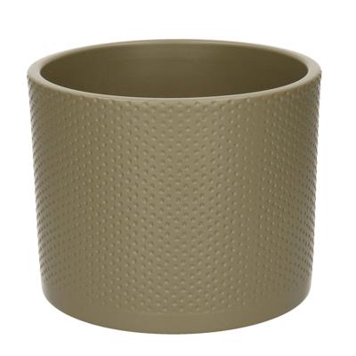 Mica Decorations era pot groen relief 14x17cm