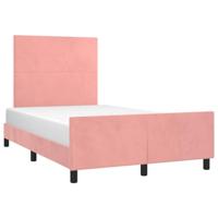 Bedframe zonder matras 120x190 cm fluweel roze - thumbnail