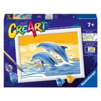 Ravensburger Creart schilderen op nummer - vrolijke dolfijnen - thumbnail