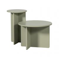 WOOOD Bijzettafel 'Ronny' Set van 2 stuks, kleur Groen/Grijs - thumbnail