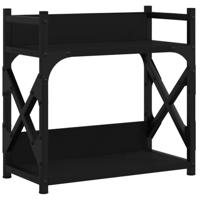 VidaXL Printerstandaard 2-laags 40x20x40 cm bewerkt hout zwart - thumbnail