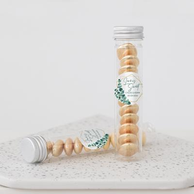 Bruiloftbedankje plastic snoepbuisje Golden Green Bruiloftbedankje plastic snoepbuisje Golden Green