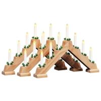 Kerst Kaars Brug met 7 LED 3 pcs Bruin 39.5 x 5 x 29 cm - thumbnail