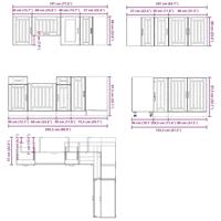 11-delige Keukenkastenset Lucca bewerkt hout wit - thumbnail