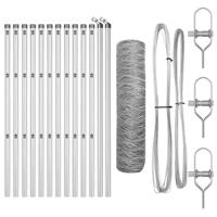 VidaXL Afrasteringspaal zilver 25 x 0,6 m (50 mm gaas) staal - thumbnail