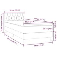 Boxspring met matras fluweel donkergroen 90x210 cm - thumbnail
