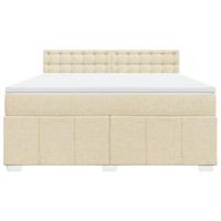 Boxspring met matras stof crèmekleurig 180x200 cm - thumbnail