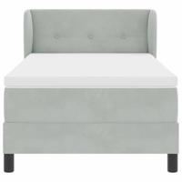 Boxspringbed met donkergrijs fluwelen matras 80x200 cm - thumbnail