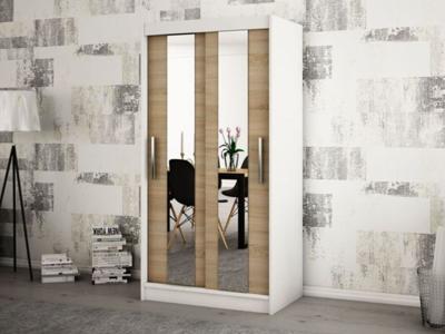 Kast POLETTE 2 schuifdeuren 100 cm wit/sonoma Kast POLETTE 2 schuifdeuren 100 cm wit/sonoma