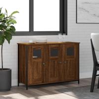 Dressoir 100x35x70 cm bewerkt hout bruin eikenkleur - thumbnail