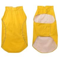Hondenregenjas met reflecterende strips polyester geel 3XL - thumbnail