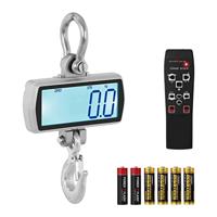 Steinberg Systems SBS-KW-500SLIM Kraanweegschaal Laadvermogen Max. 500 kg Nauwkeurigheid 100 g LCD-scherm Gegoten aluminium, staal, roestvrij staal Eenheden kg/lb - thumbnail
