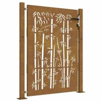 VidaXL Poort 105x130 cm bamboe-ontwerp cortenstaal - thumbnail