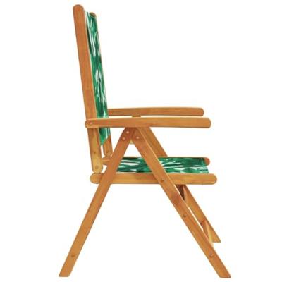 Tuinstoelen 2 st bladpatroon massief acaciahout en stof