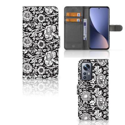 Xiaomi 12 Pro Hoesje Black Flowers Xiaomi 12 Pro Hoesje Black Flowers