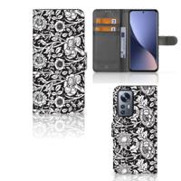 Xiaomi 12 Pro Hoesje Black Flowers - thumbnail